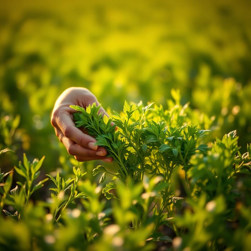 Agricultural work in a cultivated field